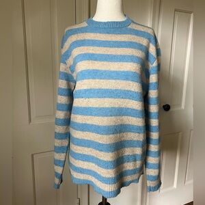 Vintage Blue Striped Wool Sweater